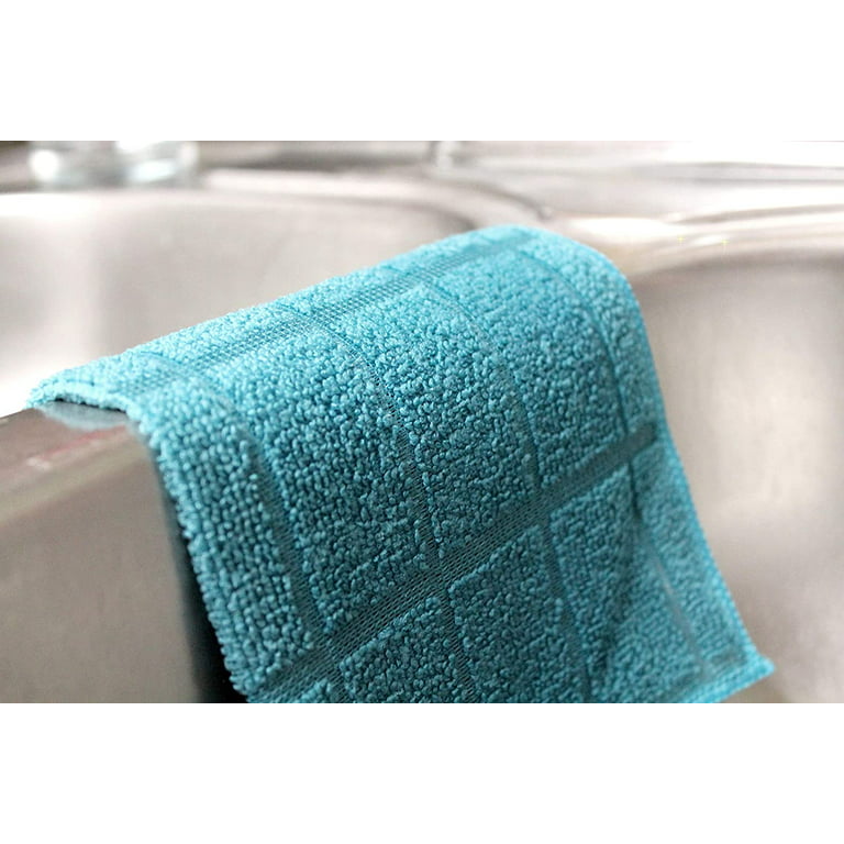 Dish Cloths for Washing Dishes Red and Turquoise Kitchen Cloths Cleaning Cloths 12 in x 12 in - 4 Pack