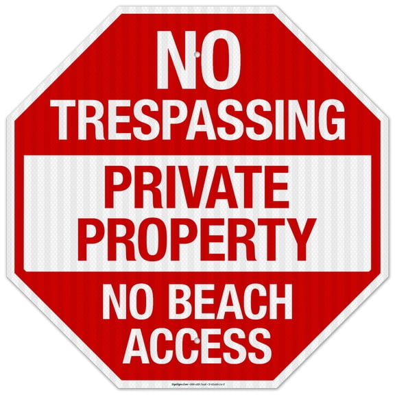 No Trespassing Private Property No Beach Access Sign,