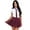 Burgundy, variant on Jizyo Womens Schoolgirl Cheerleading Outfit Sports Uniform Short Sleeve Shirt with Plaid Skirt Tie Set Pink M