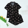 thumbnail image 4 of Fznquz Cute Plus Size Pajamas for Women Button Up 2 Piece Pajama Short Sleeve Tops and Shorts Womens Pj Set, 4 of 9