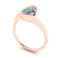 thumbnail image 2 of Solitaire Engagement Ring for Women - 2ct Blue Moissanite in 18K Rose Gold Promise Ring, 2 of 6