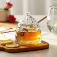 thumbnail image 1 of Crystal Honey Jar, Beehive Honey Dish with Dipper, 1 of 5