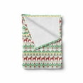 thumbnail image 2 of Folk Art Soft Flannel Fleece Throw Blanket, Scandinavian Themed Pattern of Swedish Dala Horse and Flowers, Cozy Plush for Indoor and Outdoor Use, 50" x 70", Green Vermilion, by Ambesonne, 2 of 6