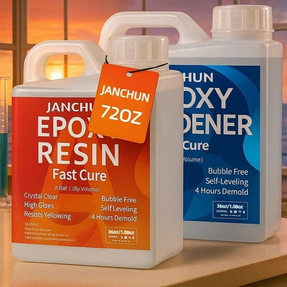 Crystal Clear Epoxy Resin Kit 72oz, Bubble-Free, Anti-Yellowing, Self Leveling pour Resin Epoxy, Easy Mix 1:1 Coating and Casting Resin for Table Top, Molds, Tumbler Crafts, Art and Painting Resin