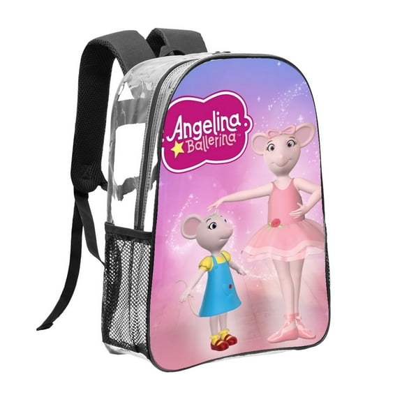 Angelina Ballerina Pattern Transparent Backpack Lightweight And fashionable Showcasing Personality And Leading The Trend