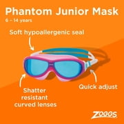 Zoggs Phantom Junior Swim Mask - Blue Lens - Pink/White