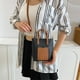 thumbnail image 5 of Bolso de hombro informal para mujer | Bolso bandolera ajustable para el trabajo y viajes | Bolso de piel sintética con bolsillos para teléfono y cartera | Marrón, blanco, negro y caqui, 5 of 6
