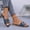 Navy, variant on Eltusu Women Flat Slide Sandals, PU Open Toe Beach Slip On Summer Shoes Black Size 6