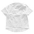 thumbnail image 4 of Men's Short Sleeve Casual Shirts Polyester Solid Color Classic Fit Summer, 4 of 4