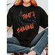 thumbnail image 1 of Women'S Casual Crew Neck T-Shirt with "That'S Bananas" Print, Polyester Knit Fabric, Short Sleeve, Regular Length, Fruit & Vegetable Pattern, Ideal for Spring and Summer, 1 of 6