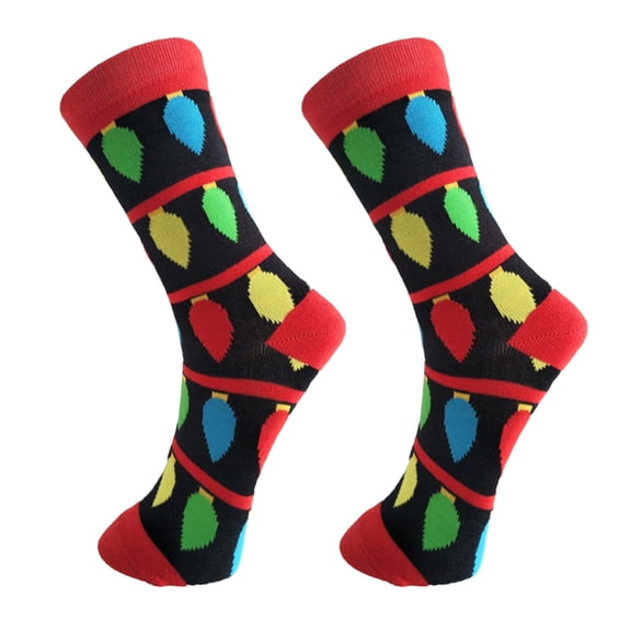 JZROCKER Christmas Novelty Socks Men Women Cute Light Bulb Santa Patterned Holiday Socks