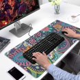 thumbnail image 2 of Long Mouse Pads for Desk,Blue Pioneer Flower and Paisley Pattern Desk Mats on Top Of Desks, Desk Mouse Pad Extra Large with 3mm Non-Slip Base and Stitched Edge for Gaming,Office,Work,Home 31.5"x15.7", 2 of 6