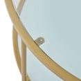 thumbnail image 4 of Mesa de centro redonda para sala de estar Mesa pequeña y elegante Parte superior de cristal Patas de acero 84 x 45,5 cm Dorado esquí esquí Gafas de esquí, 4 of 5