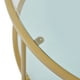 thumbnail image 4 of Mesa de centro redonda para sala de estar Mesa pequeña y elegante Parte superior de cristal Patas de acero 84 x 45,5 cm Dorado esquí esquí Gafas de esquí, 4 of 5