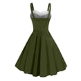 thumbnail image 3 of miqiqism Deals！Womens Solid Sleeveless Dress Casual A-line Babydoll Lingerie,Army Green,Medium, 3 of 3