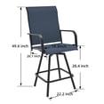 thumbnail image 5 of Outdoor Bar Stools Set of 2, 28.4" Pub Height Tall Patio Chairs, All-Weather 360° Swivel Patio Barstools for Outside Garden Poolside Yard, Blue, 5 of 8
