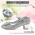 thumbnail image 3 of xinlanlin Girls Dress Shoes Low Heel Mary Jane Pumps Bow Party Wedding Princess Shoes for Toddler/Little Kids, 3 of 8