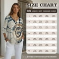 thumbnail image 7 of Xoenoiee Tie Dye Print Womens Cotton Linen Button Down Shirts 3/4 Sleeve Casual Loose Fit V Neck Stylish Breathable Summer Spring Blouses Top, 4XL, 7 of 7