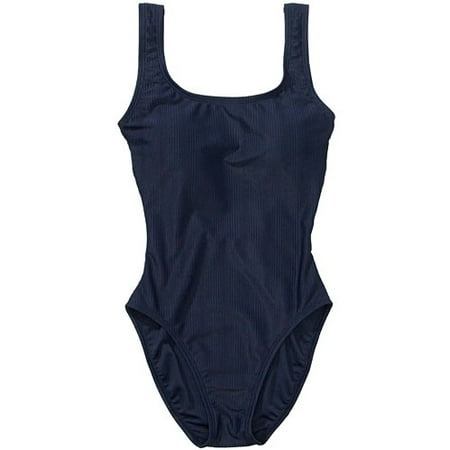 Women's Plus Solid Rib Tank Swimsuit