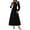 Black, variant on Women's Elegant Maxi Dresses Long Sleeve V Neck Flowy Pockets Casual Modest Dress Fall Fashion Clothes