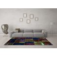 thumbnail image 3 of Ahgly Company Indoor Round Patchwork Light Blue Transitional Area Rugs, 7' Round, 3 of 4