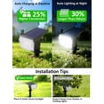 thumbnail image 5 of SUNLINKCO Solar Spot Lights Outdoor, 4 Pack Waterproof Solar Powered Garden Lights, 59 LED 4 Lighting Modes, 6500K Daylight, 2-in-1 Auto On/Off Wall Light, Outside Landscape Lighting for Yard Pathway, 5 of 14