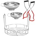thumbnail image 1 of 4 Pieces Canning Kit, 1PC Canning Rack+ 1PC Jar Lifter Tong+ 2PC Funnels, Stainless Steel Canning Supplies for Mason Jars, 1 of 4