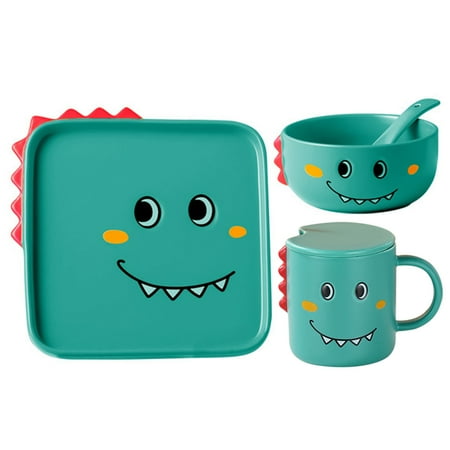 

1 Set Baby Tableware Cup Bowl Dinner Plate Children Cutlery Dinosaur Dinnerware