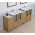 thumbnail image 4 of Vanity Art 84" Double Sink Freestanding Bathroom Vanity Set with Ceramic Top and Mirror, 4 of 10