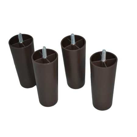 Replacement Furniture Legs 4 Inches (Set of 4) Plastic - Brown