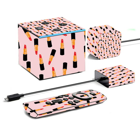Skin For Amazon Fire TV Cube (2019) - Lipstick Pattern | MightySkins Protective, Durable, and Unique Vinyl Decal wrap cover | Easy To Apply, Remove, and Change