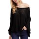 thumbnail image 1 of Camiseta básica Free People Island Girl Hacci mujer negra grande, 1 of 1