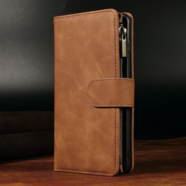 Leather Zipper Wallet Phone Case With Card Slots Kickstand For Samsung Galaxy S8 Plus Note 20 Ultra Note 10 Pro Note 9 A10 A20e A30 A30s A40 A50 A50s A70 A70s A10s A20s A40s M30 M30s A91 A81
