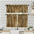 thumbnail image 4 of Leopard Print Valance Curtain Skin Pattern Wild Animal Powerful Panther Rod Pocket Valance Window Treatments Short Curtains for Kitchen Farmhouse Living Room Decor 54x18 Inch + 27x36 Inch X 2, 4 of 5