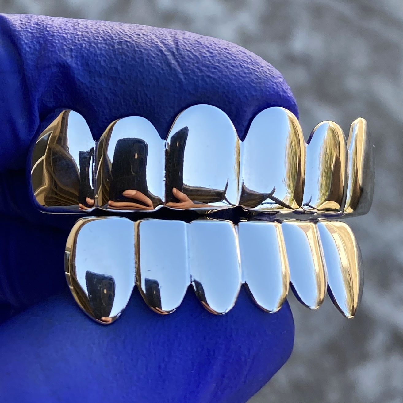 Men's Real Solid 925 Sterling Silver Grillz Set Six Top 6 Bottom Teeth Pre-Made Plain Hip Hop Grills