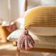 thumbnail image 4 of Knitted Square Throw Pillow Covers Decorative Striped Tassel Fluzzy Cushion Cover Pillowcase for Sofa Couch Bedroom (18"x18",Red), 4 of 4