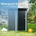 thumbnail image 6 of 5' x 3' Steel Outdoor Storage Shed, Utility Waterproof Garden Shed with Padlockable Hinged Door, Sloping Roof Anti-Corrosion Tool Shed Storage House for Backyard, Garden, Patio, Lawn, 6 of 7