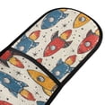 thumbnail image 2 of Dailycode Double Sided Oven Mitt with Loop Heat Resistant Kitchen Long Potholders 7" x 35" Hand Drawn Rocket, 2 of 6