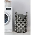 thumbnail image 3 of Abstract Laundry Bag, Wavy Lines Pattern Geometric Striped Design Oval Shapes Monochrome, Basket with Handles Drawstring Closure for Laundromats, 13" x 19", Beige and Charcoal Grey, by Ambesonne, 3 of 4