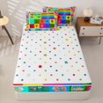 thumbnail image 4 of Erosebridal Alphabet Chart Zipper Full Size Comforter Sets with Fitted Sheet and 2 Pillowcases,Animal Number Educational Zipper Bedding Set For Boys,Polkadot Reversible,4pcs, 4 of 7