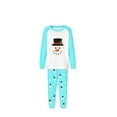 thumbnail image 3 of QIUOMBBP Christmas Family Matching Pajamas 2 Piece Sets Long Sleeve Funny Print Tops Trousers Festival Sleepwear Light Blue, 3 of 6