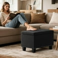 thumbnail image 7 of XiHuaZhaoChen Storage Ottoman, 25 Inches Ottoman Foot Rest Stool with Hinged Lid, Ottomans with Storage for Living Room, Bedroom, Entryway, 600 lbs Capacity, Black, 7 of 7