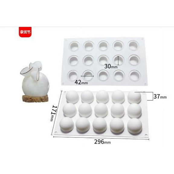 Oraceous 2-Piece Silicone Sphere Mousse Molds for Baking, Ice Cream, Chocolate, Round Shape Cake Mold Set