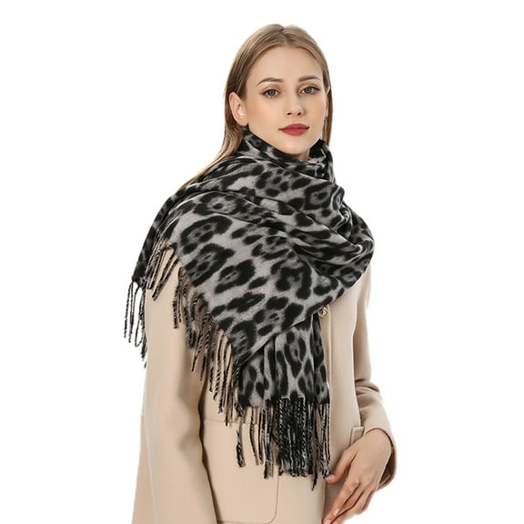 Yuanlong Winter Scarves Autumn Plus Leopard Pattern Long Wraps Shawls With Tassels Daily Keep Warm Fashion Lady Scarf