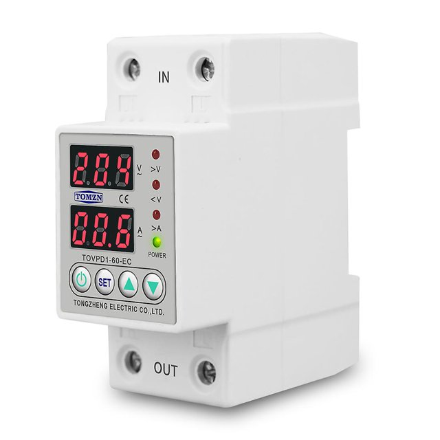 Tomzn 40a 230v dispositivo de protección ajustable sobre y bajo voltaje Afortunado Sencillez