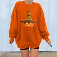 thumbnail image 4 of Sweat-shirts à Imprimé Citrouille Halloween pour Femmes Pull à Manches Longues Pull Col Rond, 4 of 6