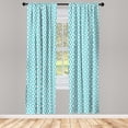 thumbnail image 4 of Ambesonne Abstract Window Curtains, Ornamental Wavy Streaks, Each 28" W x 63" L, Seafoam and White, 4 of 4