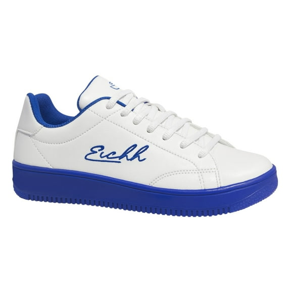 Tenis casual para hombre marca EICHH en color blanco. Elaborados con piel vegana