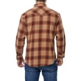 thumbnail image 6 of COEVALS CLUB Mens Flannel Long Sleeve Shirts Corduroy Lined Snap Button Up Cotton Western Plaid Shirts (Brown Plaid/4XL 4#), 6 of 6
