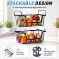 thumbnail image 6 of SUNALLY Stackable Metal Wire Baskets for Pantry Organizer, 4-Pack Kitchen Countertop Storage Potato Onion Vegetable Fruit Basket, Freezer Organizer Bins with Handle, Black, 6 of 7